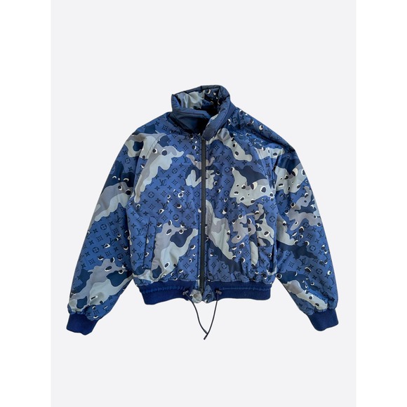 Louis Vuitton Blue Camouflage Monogram Reversible Jacket - Picture 1 of 8